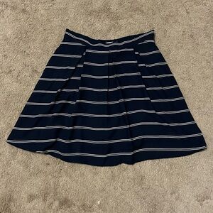 Altar’d State A Line Striped Skirt, Navy, Size Medium